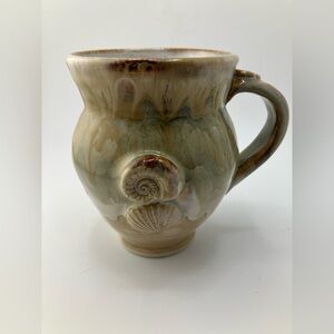 Handcrafted Ceramic Mug with Seashell Design